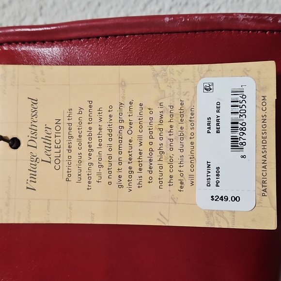 New With Tag Patricia Nash Paris Berry Red Purse